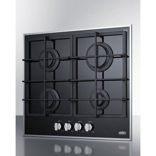 Summit 24" Wide 4-Burner Gas Cooktop GC424BGL