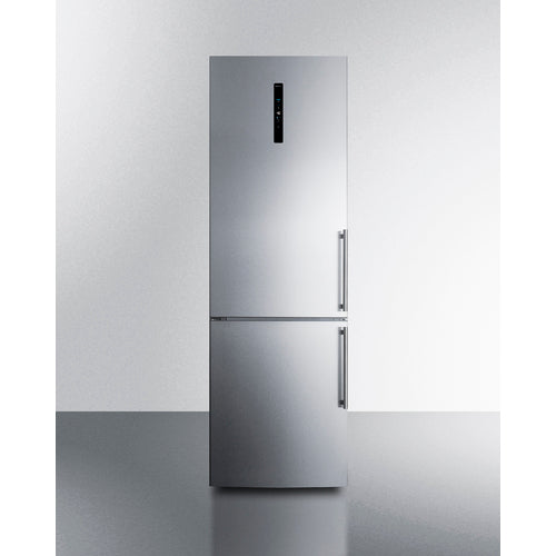 Summit 24" Wide Bottom Freezer Refrigerator with Icemaker FFBF249SS2IMLHD