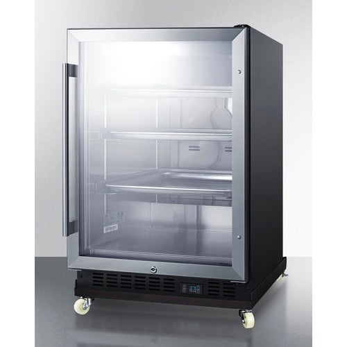 Summit 24" Wide Built-In Mini Reach-In Beverage Center with Dolly SCR610BLRI