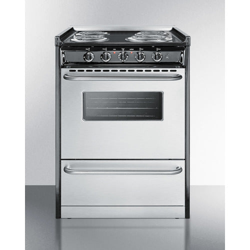 Summit 24" Wide Electric Coil Range TEM610BRWY