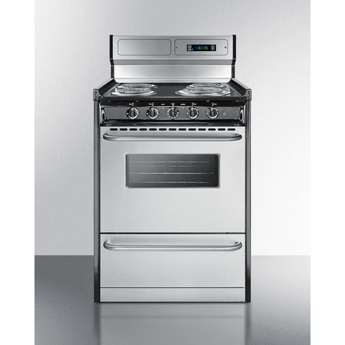 Summit 24" Wide Electric Coil Range TEM630BKWY