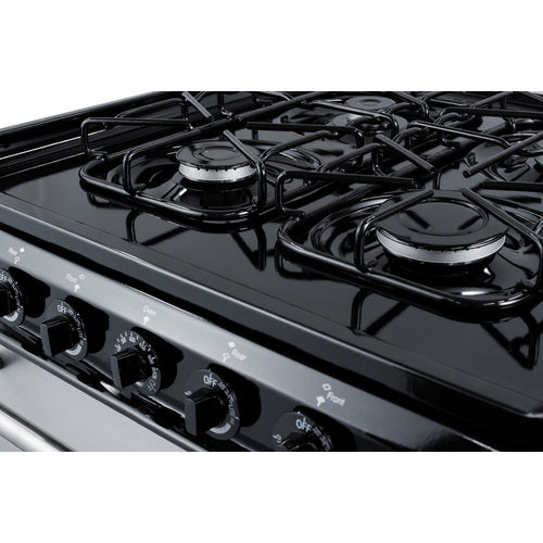 Summit 24" Wide Gas Range, Sealed Burners TTM6307BKSW