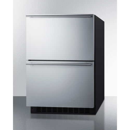 Summit 24" Wide Outdoor 2-Drawer Refrigerator-Freezer, ADA Compliant ADRF244OS