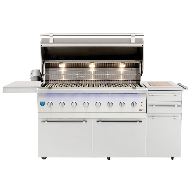 American Made Grills 54-Inch Freestanding Hybrid Grill with Infrared Searing Burner and Rotisserie Kit AMG-ENC54