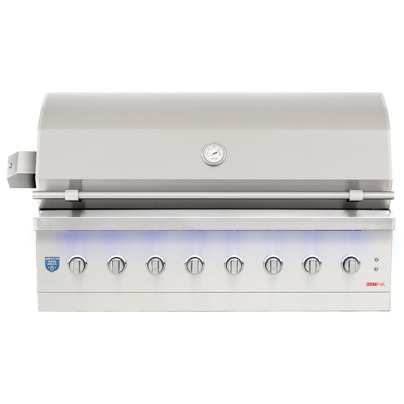 American Made Grills 54-Inch Built-In Hybrid Grill with Infrared Searing Burner and Rotisserie Kit AMG-ENC54