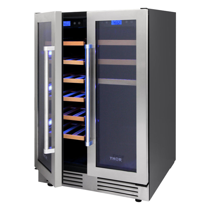 Thor Kitchen - 24 in. 21 Bottle & 95-Can Wine Cooler - TBC2401DI