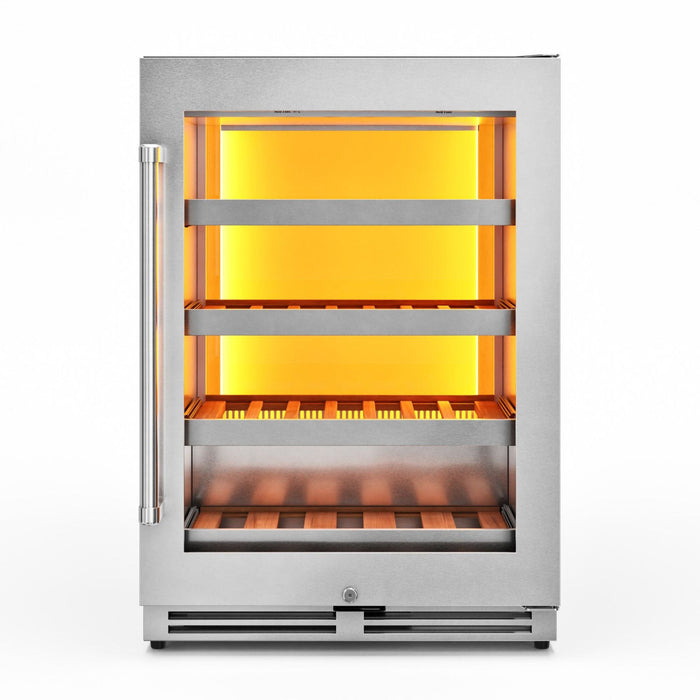 Thor Kitchen - 24" 45 Bottle Left Swing Wine Cooler with Backlight - TWC24UL