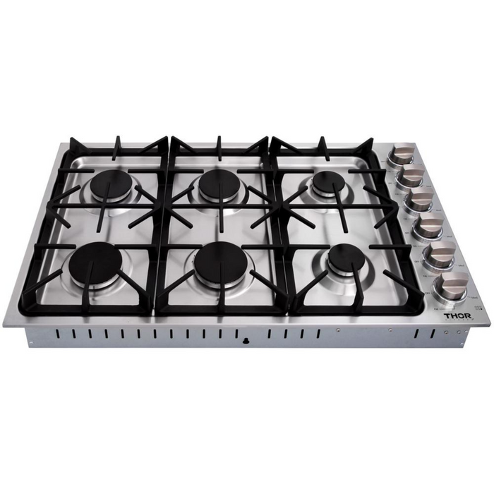 Thor Kitchen - 36 Inch. Drop-in Natural Gas Cooktop in Stainless Steel - TGC3601