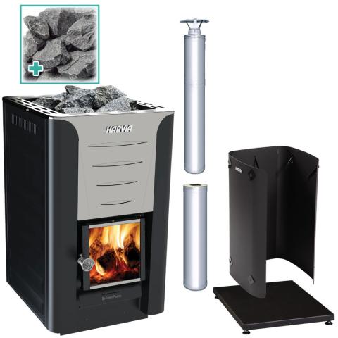 Harvia M3 Wood-Burning Stove Kit BK