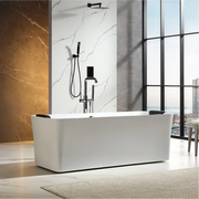 Empava - 67" Acrylic Freestanding Whirlpool Bathtub with Center Drain - EMPV-67AIS34-BK - IMG6