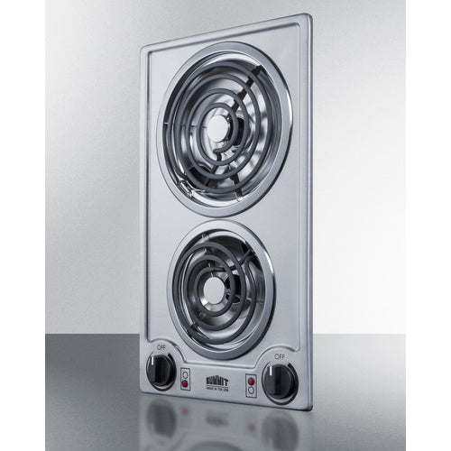 Summit 12" Wide 115V 2-Burner Coil Cooktop CCE213SS