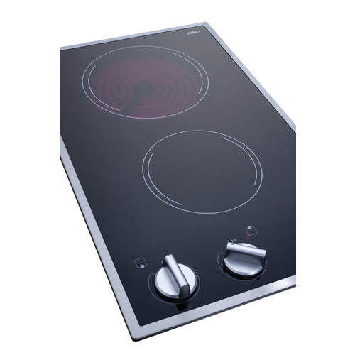Summit 12" Wide 115V 2-Burner Radiant Cooktop CR2B12ST