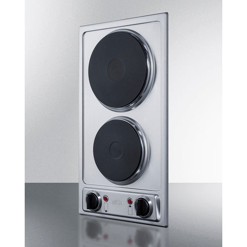 Summit 12" Wide 115V 2-Burner Solid Disk Cooktop CSD2B115