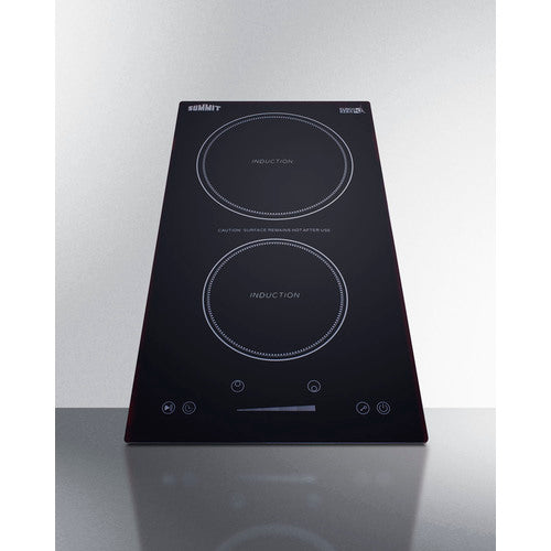 Summit 12" Wide 115V 2-Zone Induction Cooktop, Cord Included SINC2B115