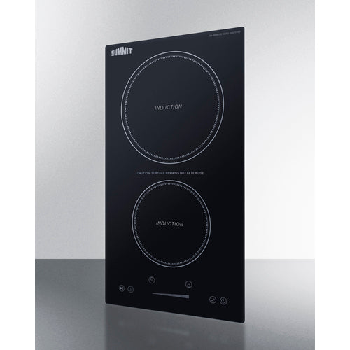 Summit 12" Wide 115V 2-Zone Induction Cooktop With Safety Shutoff SINCH115V2B