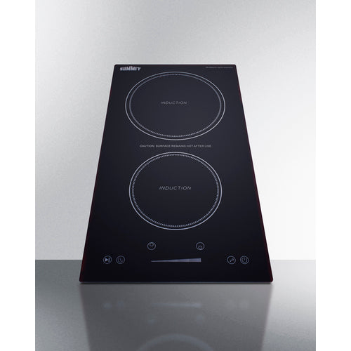 Summit 12" Wide 115V 2-Zone Induction Cooktop With Safety Shutoff SINCH115V2B