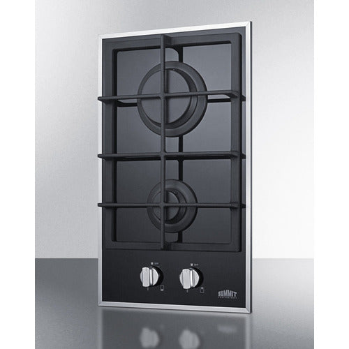 Summit 12" Wide 2-Burner Gas Cooktop GC2BGL