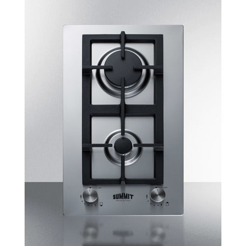 Summit 12" Wide 2-Burner Propane Gas Cooktop In Stainless Steel GCJ2SSLP