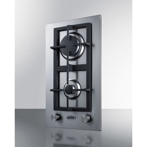 Summit 12" Wide 2-Burner Propane Gas Cooktop In Stainless Steel GCJ2SSLP