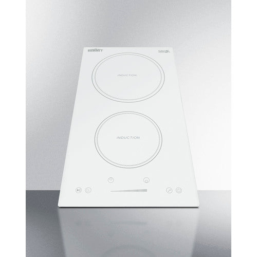 Summit 12" Wide 208-240V 2-Zone Induction Cooktop SINC2B231W