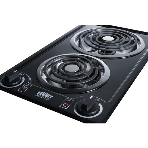 Summit 12" Wide 230V 2-Burner Coil Cooktop CCE226BL