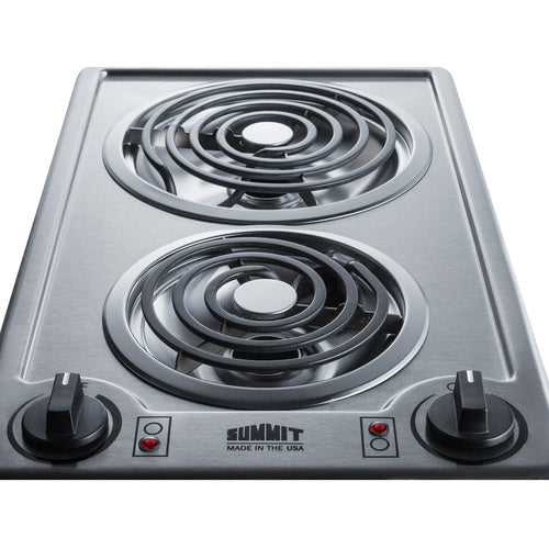 Summit 12" Wide 230V 2-Burner Coil Cooktop CCE227SS
