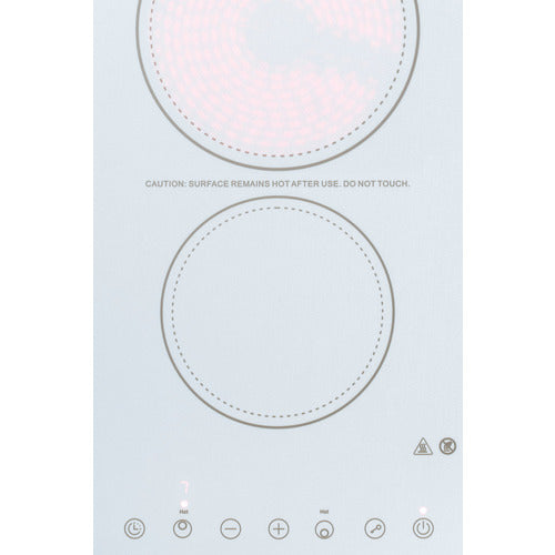 Summit 12" Wide 230V 2-Burner Radiant Cooktop CR2B23T4W