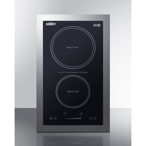 Summit 13" Wide 115V 2-Zone Induction Cooktop, Cord Included SINC2B115TK13