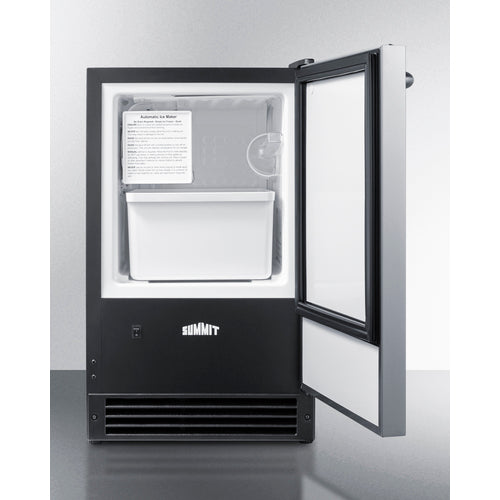 Summit 15 lb. Drain-Free Built-In Icemaker BIM26