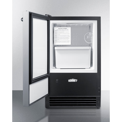 Summit 15 lb. Drain-Free Built-In Icemaker BIM26LHD