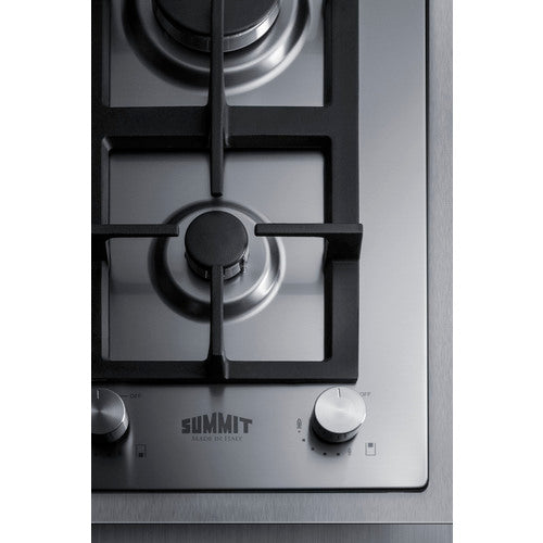 Summit 15" Wide 2-Burner Propane Gas Cooktop In Stainless Steel GCJ2SSLPTK15