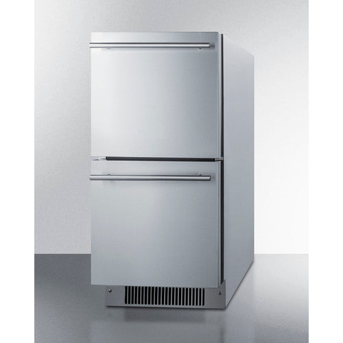 Summit 15" Wide 2-Drawer All-Refrigerator, ADA Compliant (Panels Not Included) ADRD15PNR
