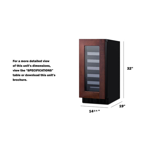 Summit 15" Wide Built-In Wine Cellar, ADA Compliant (Panel Not Included) ASDW1522PNR