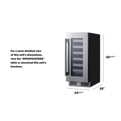 Summit 15" Wide Built-In Wine Cellar SDHW1532LHD