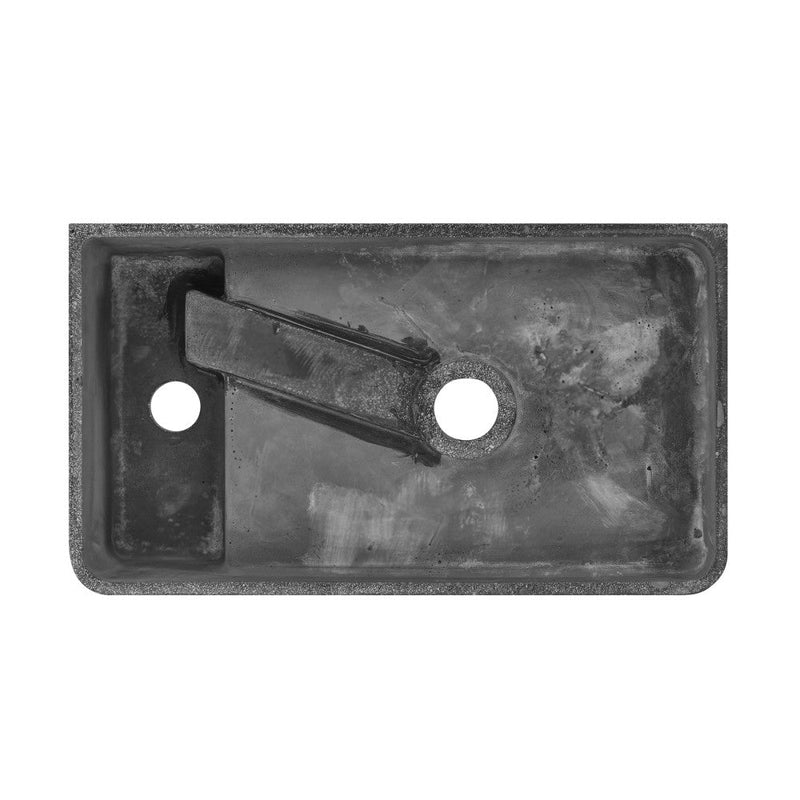 Swiss Madison Lisse 16" Rectangle Concrete Wall-Mount Bathroom Sink in Dark Grey - SM-WSC111E