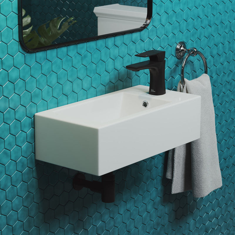 Swiss Madison Voltaire 19.5 x 10 Rectangular Ceramic Wall Hung Sink with Right Side Faucet Mount - SM-WS316