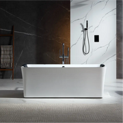 Empava - 67" Acrylic Freestanding Whirlpool Bathtub with Center Drain - EMPV-67AIS34-BK - IMG1