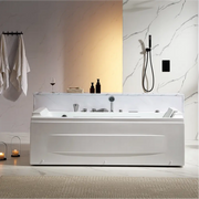 Empava - 71" Alcove LED Whirlpool Bathtub with Brushed Nickel Fixtures and Center Drain - EMPV-71JT351-BN - IMG1