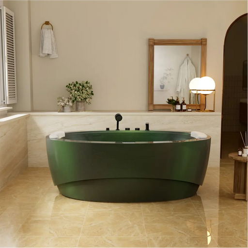 Empava - 75" Acrylic Freestanding Whirlpool Bathtub with 360° waterfall and Center Drain - EMPV-75DM02 - IMG1