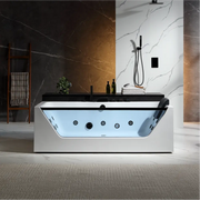 Empava - 71" Alcove LED Whirlpool Bathtub with Center Drain - EMPV-71JT408-BK - IMG1