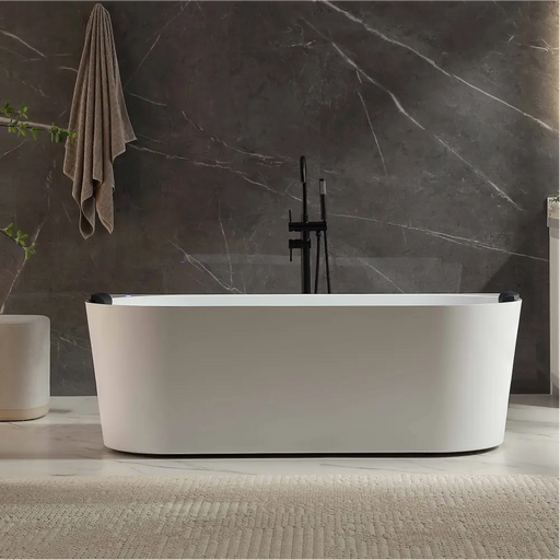 Empava - 71" Acrylic Freestanding Whirlpool Bathtub with Center Drain - EMPV-71AIS35-BK - IMG1
