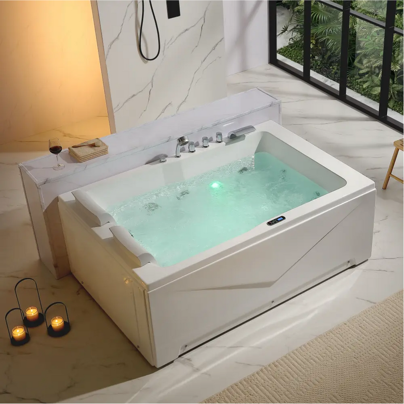 Empava - 71" Alcove LED Whirlpool Bathtub with Left Drain - EMPV-71JT618L - IMG3