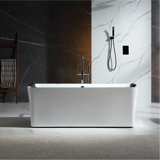 Empava - 67" Acrylic Freestanding Whirlpool Bathtub with Center Drain - EMPV-67AIS34-BK - IMG1