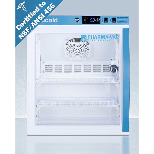 Summit 2 Cu.Ft. Compact Vaccine Refrigerator, Certified to NSF/ANSI 456 Vaccine Storage Standard ARG2PV456LHD