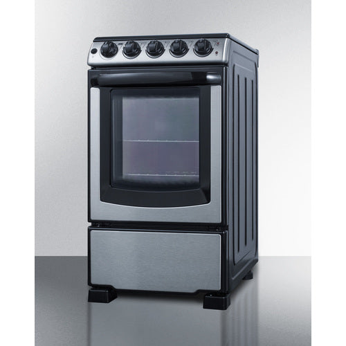 Summit 20" Wide Electric Smooth-Top Range REX2071SSRT