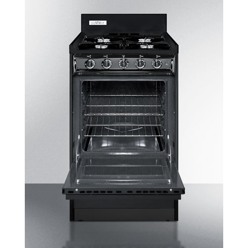 Summit 20" Wide Gas Range, Open Burners TNM1107C