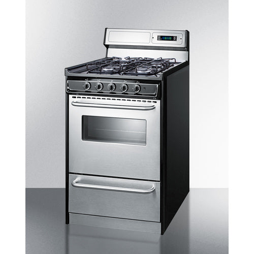 Summit 20" Wide Gas Range, Sealed Burners TTM1307BKSW