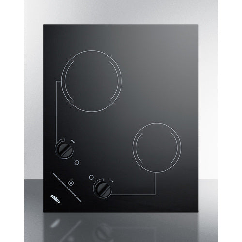 Summit 21" Wide 230V 2-Burner Radiant Cooktop CR2B223G