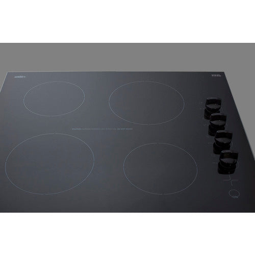 Summit 24" Wide 230V 4-Burner Radiant Cooktop CR4B242BK