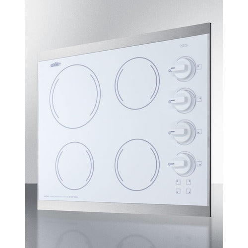 Summit 24" Wide 230V 4-Burner Radiant Cooktop CRS426WH